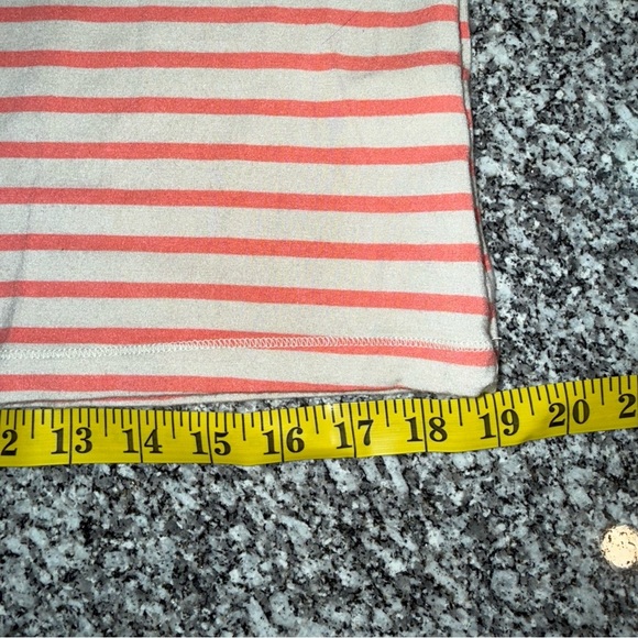 Banana Republic coral tan striped shirt top Boxy Long Sleeve Tee soft XL - Picture 10 of 13
